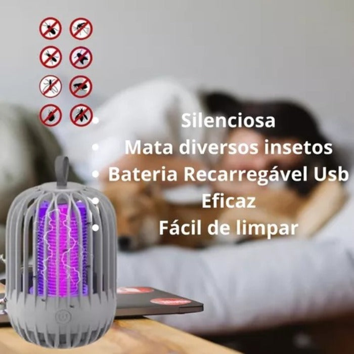 Repelente Lâmpada de LED Recarregável 360 Graus